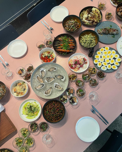 Buffetcatering Tisch von oben